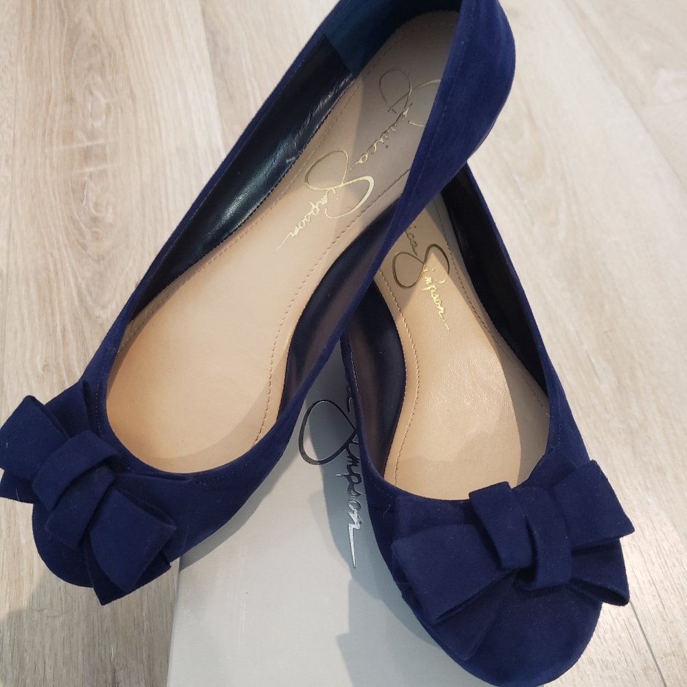 Jessica Simpson blue suede flats